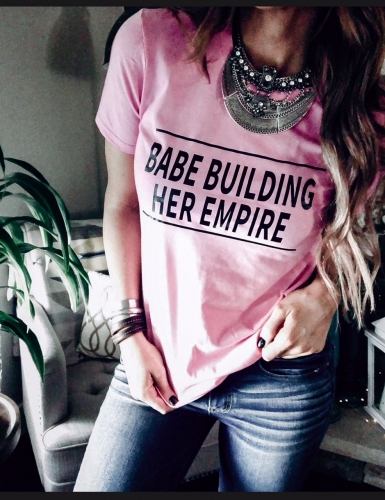 Babe Building Her Empire in Pink
